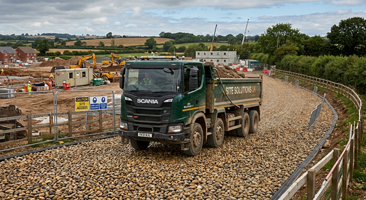 Gravel access tracks reinforced by IBRAN-X50 heavy duty 50mm gravel grids