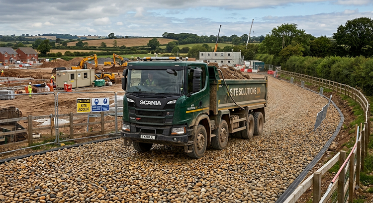 Gravel access tracks reinforced by IBRAN-X50 heavy duty 50mm gravel grids