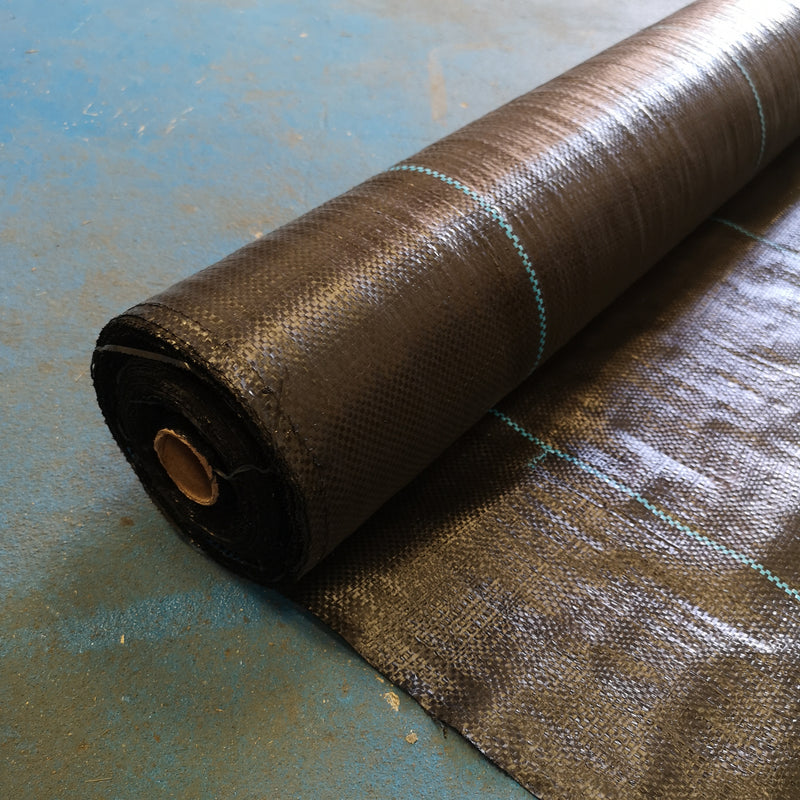 Chargez l'image dans la visionneuse de la galerie, Weed suppressant membrane ground cover with blue line plastic sheet
